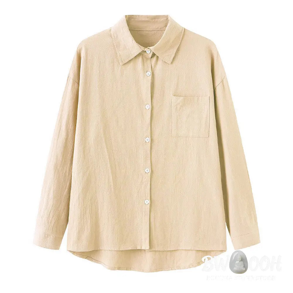 Buddha Stones 2Pcs Long Sleeve Shirt Top With Pockets Drawstring Pants Meditation Cotton Clothing Women&