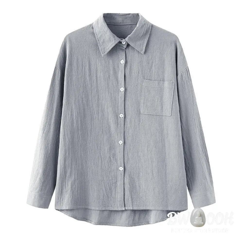 Buddha Stones 2Pcs Long Sleeve Shirt Top With Pockets Drawstring Pants Meditation Cotton Clothing Women&