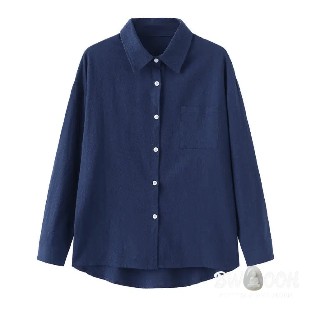 Buddha Stones 2Pcs Long Sleeve Shirt Top With Pockets Drawstring Pants Meditation Cotton Clothing Women&