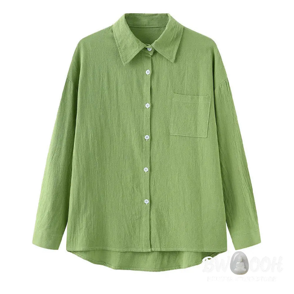 Buddha Stones 2Pcs Long Sleeve Shirt Top With Pockets Drawstring Pants Meditation Cotton Clothing Women&