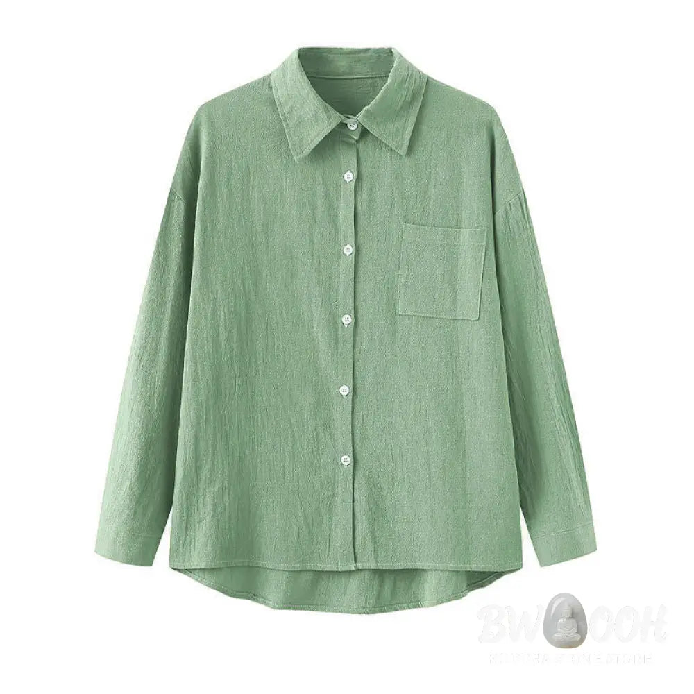 Buddha Stones 2Pcs Long Sleeve Shirt Top With Pockets Drawstring Pants Meditation Cotton Clothing Women&