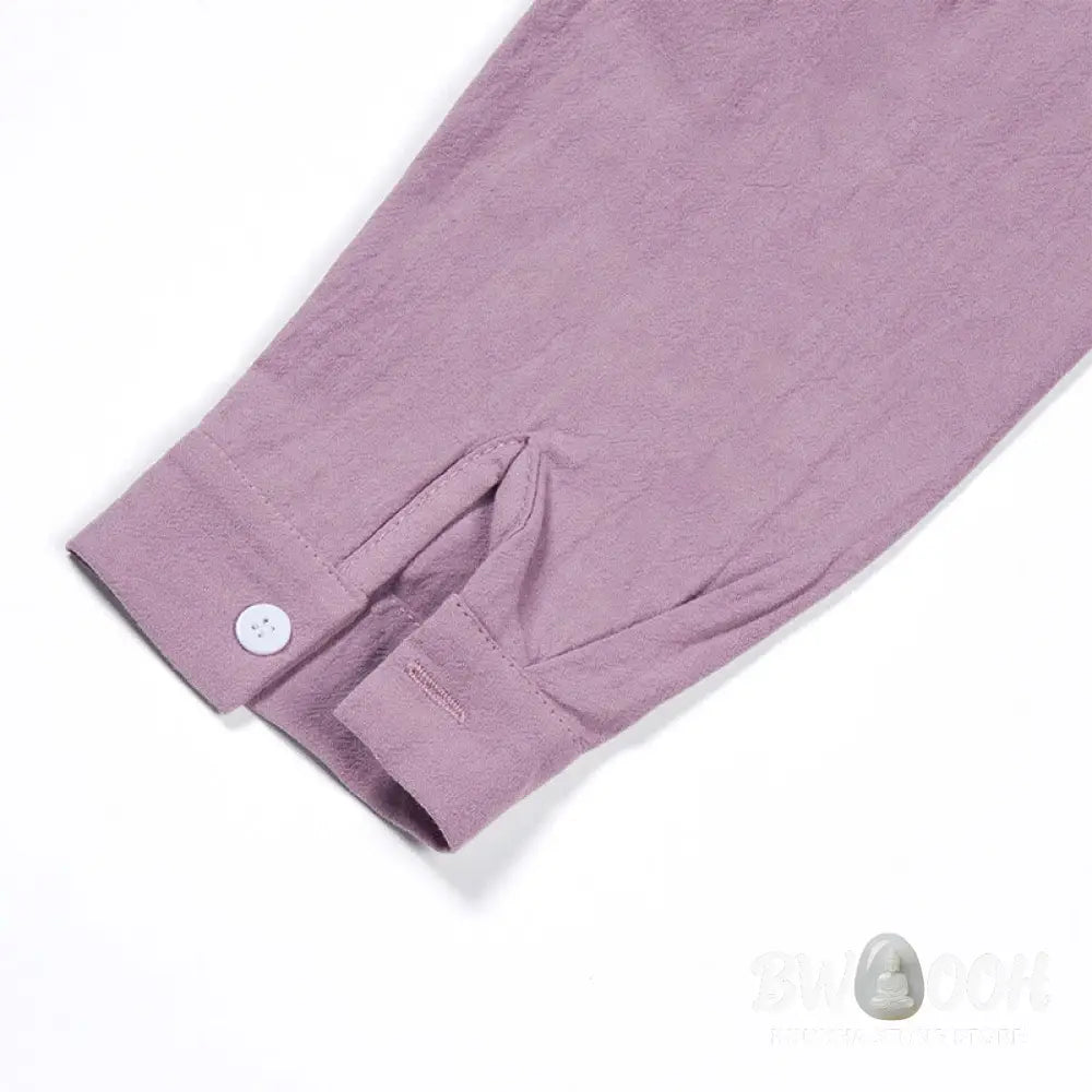 Buddha Stones 2Pcs Long Sleeve Shirt Top With Pockets Drawstring Pants Meditation Cotton Clothing Women&