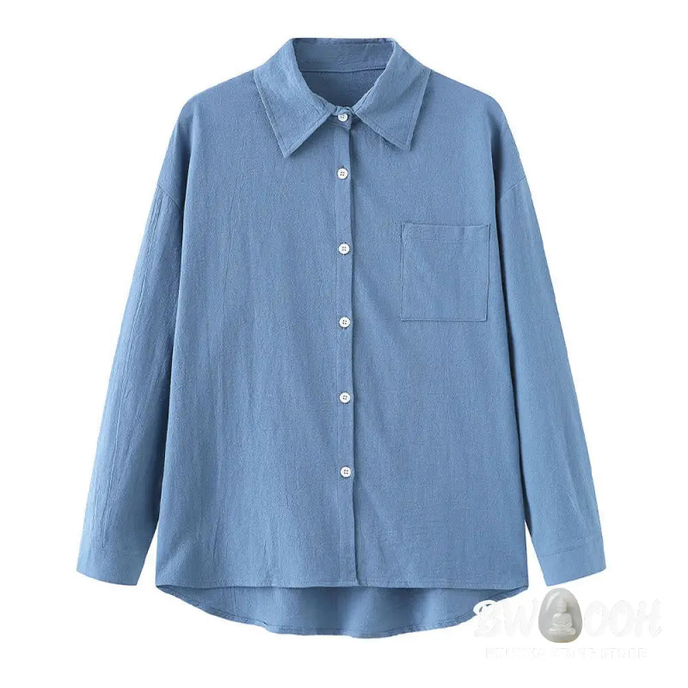 Buddha Stones 2Pcs Long Sleeve Shirt Top With Pockets Drawstring Pants Meditation Cotton Clothing Women&