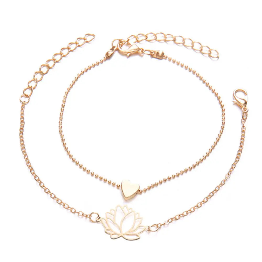 BWOOOH Lotus Flower Love Heart Enlightenment Bracelet
