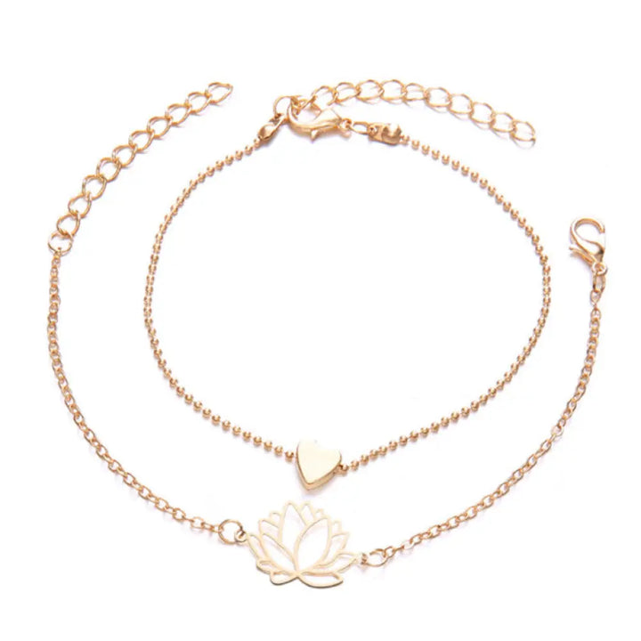 BWOOOH Lotus Flower Love Heart Enlightenment Bracelet