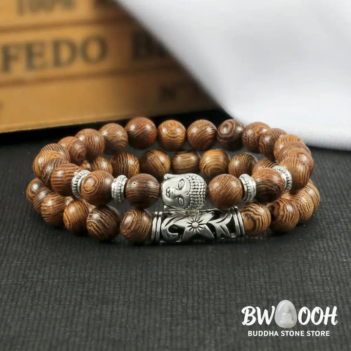 Buddha Stones 2Pcs Natural Crystal Agate Buddha Protection Bracelet - BWOOOH - Bracelet