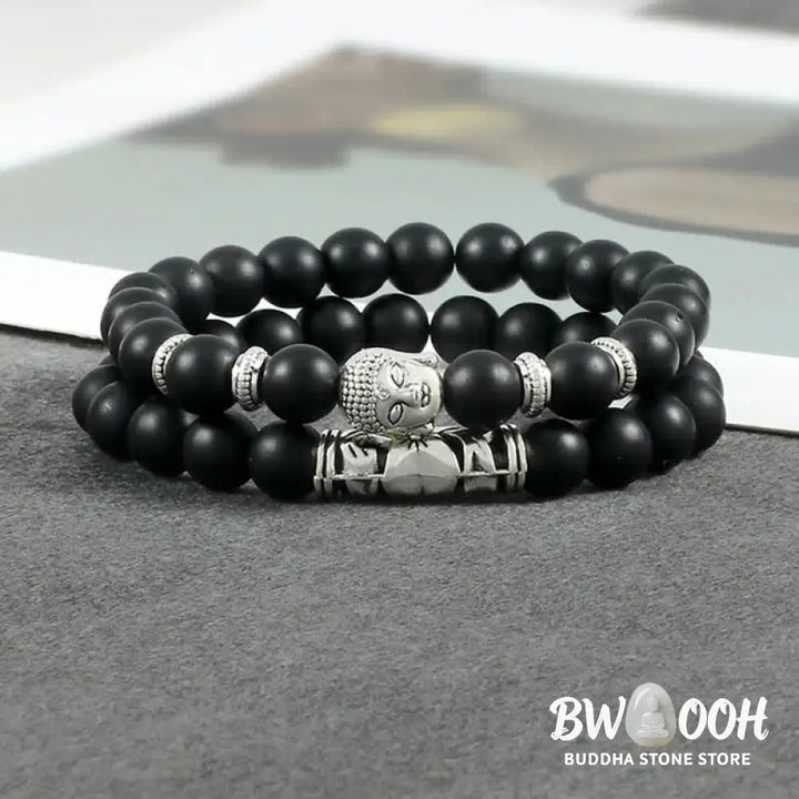 Buddha Stones 2Pcs Natural Crystal Agate Buddha Protection Bracelet - BWOOOH - Bracelet