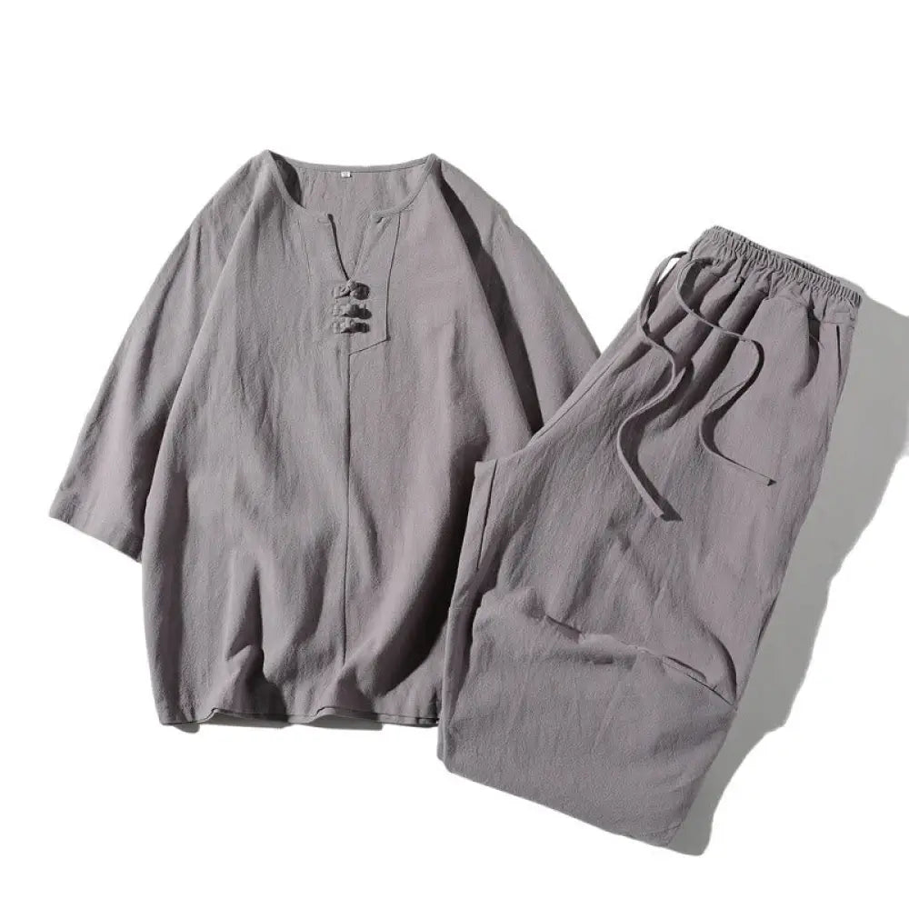 BWOOOH printed wide-leg yoga pants - 2Pcs Plain Notched Collar T-Shirt 7-8 Le
