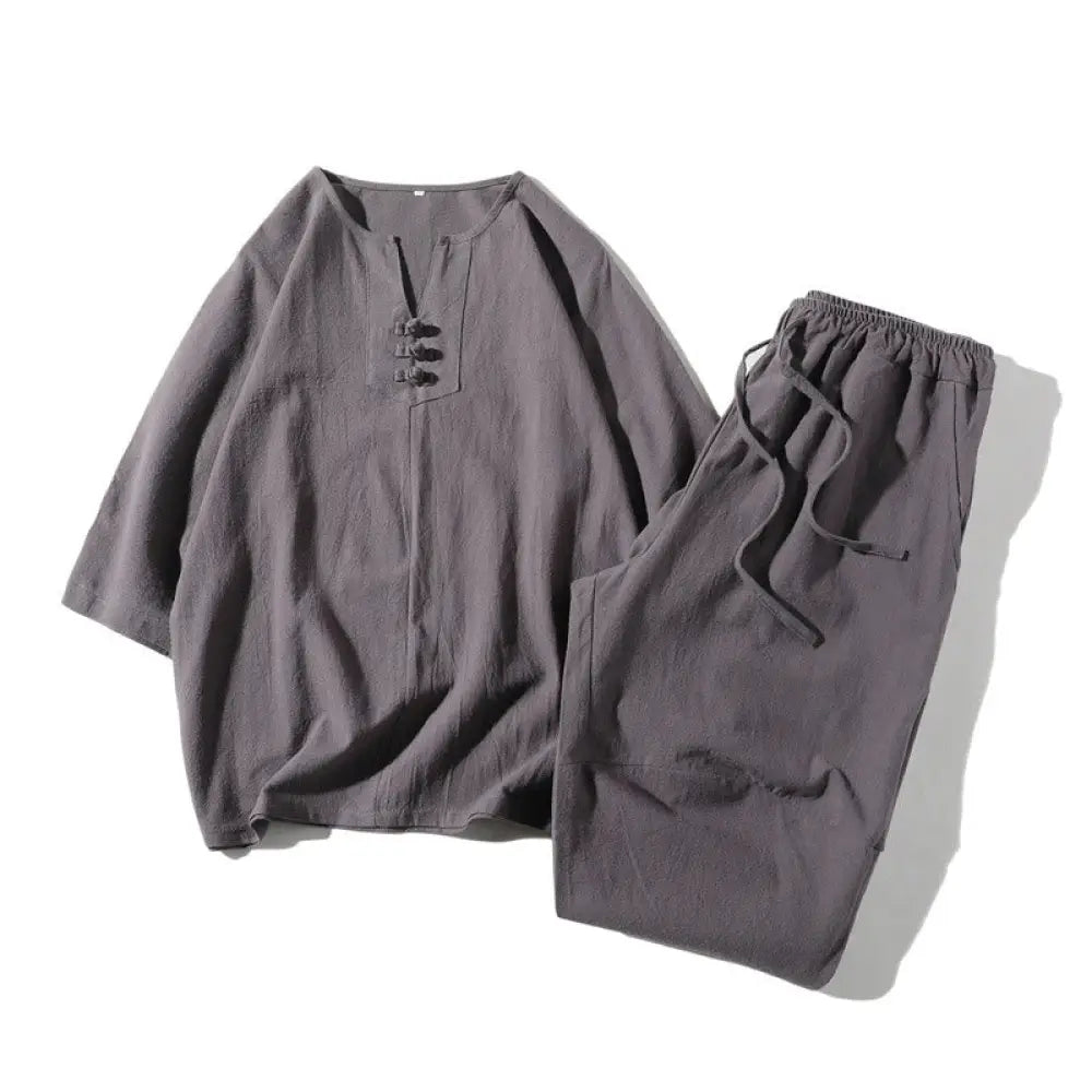 BWOOOH printed wide-leg yoga pants - 2Pcs Plain Notched Collar T-Shirt 7-8 Le