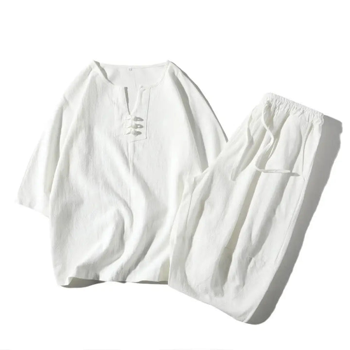 BWOOOH printed wide-leg yoga pants - 2Pcs Plain Notched Collar T-Shirt 7-8 Le