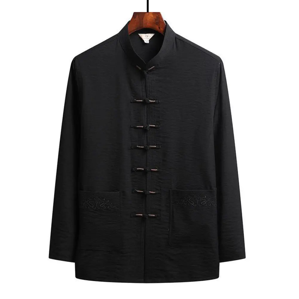 Buddha Stones 2Pcs Plain Tang Suit Men&