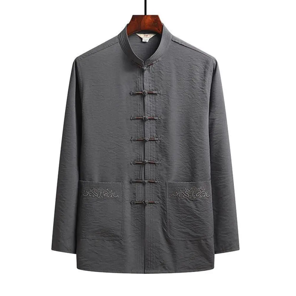 Buddha Stones 2Pcs Plain Tang Suit Men&