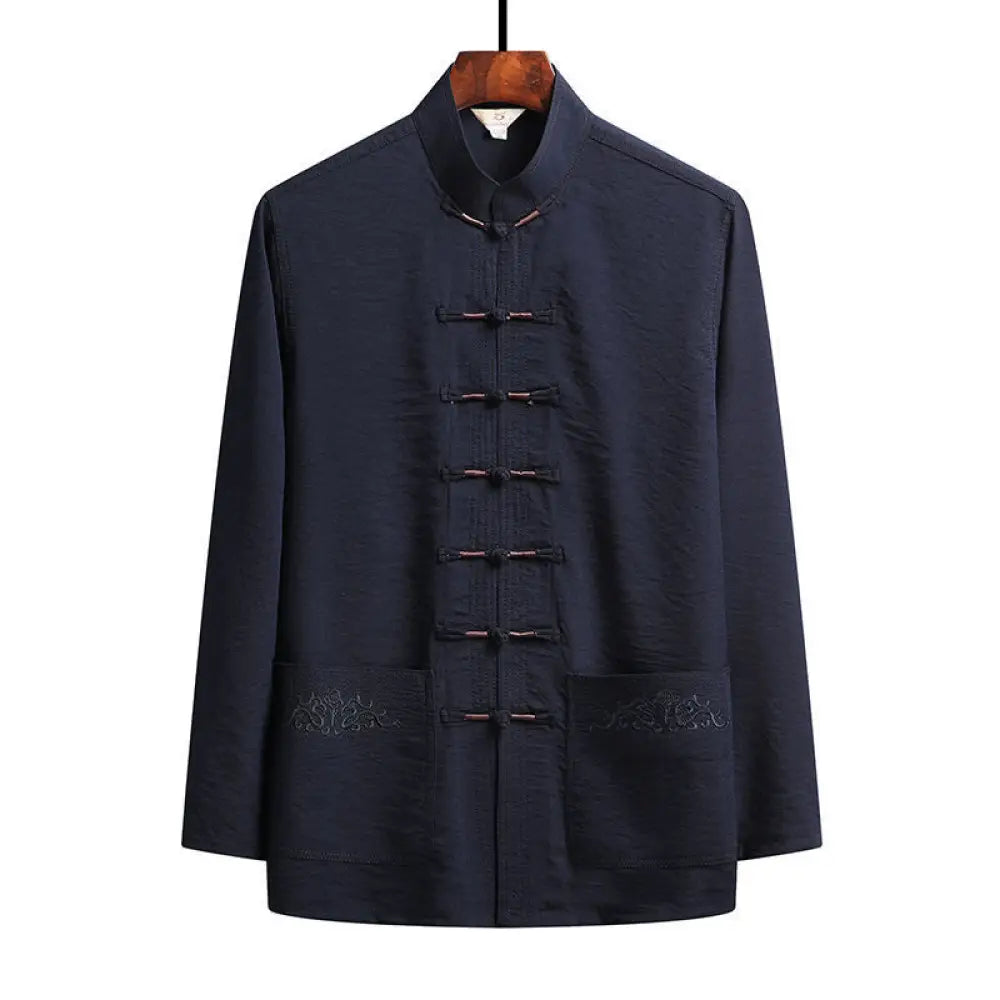 Buddha Stones 2Pcs Plain Tang Suit Men&
