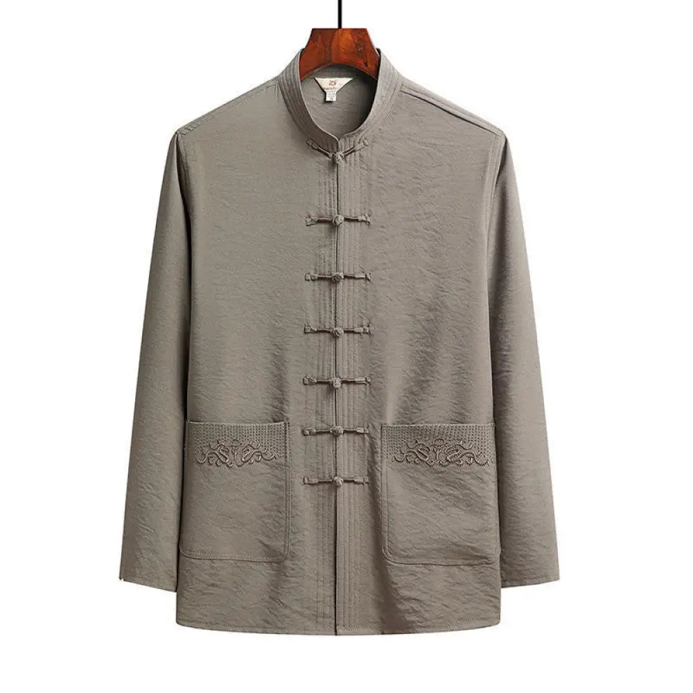 Buddha Stones 2Pcs Plain Tang Suit Men&