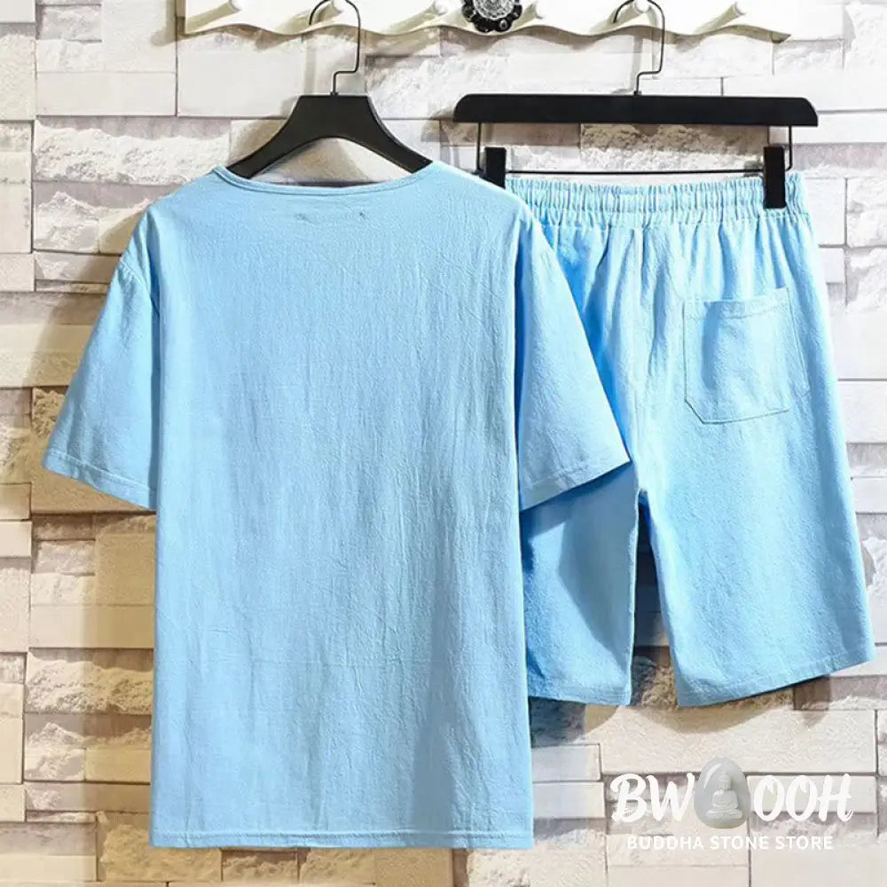 BWOOOH printed yoga pants - 2Pcs Short Sleeve T-Shirt Drawstring Sho