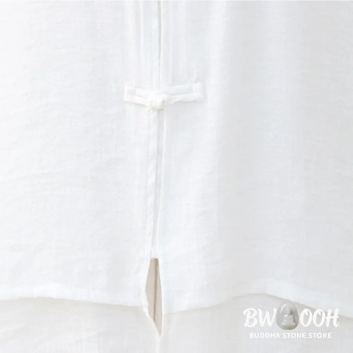 Buddha Stones 2Pcs Simple Chinese Frog Button Design Top Pants Meditation Yoga Zen Tai Chi Cotton Clothing Women’s Set