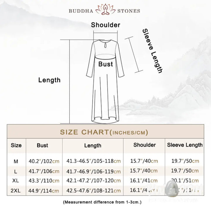 Buddha Stones 2Pcs Solid Color Midi Dress Wide Leg Pants Meditation Spiritual Zen Practice Yoga Dance Clothing