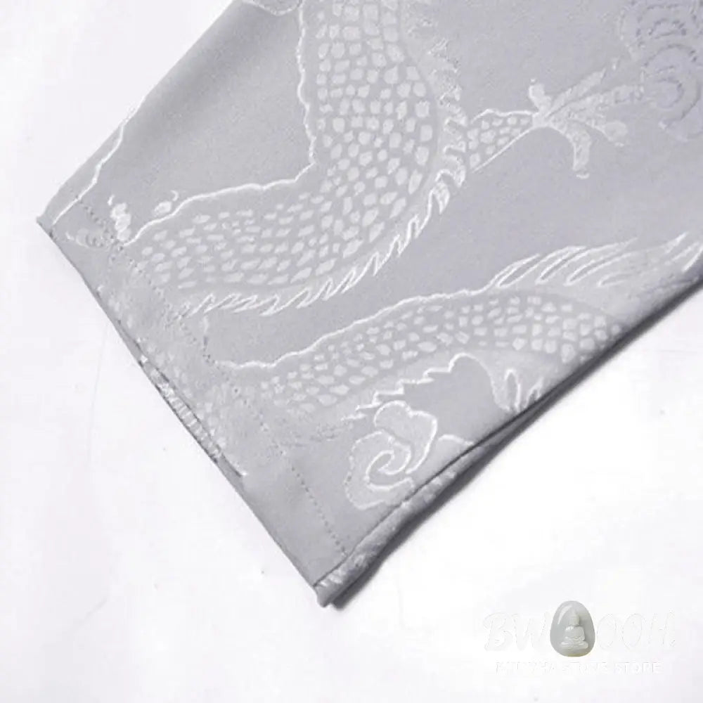 Buddha Stones 2Pcs Tang Suit Dragon Frog-Button Men’s Long Sleeve Shirt Pants Clothing Set - Men’s Meditation Cloth