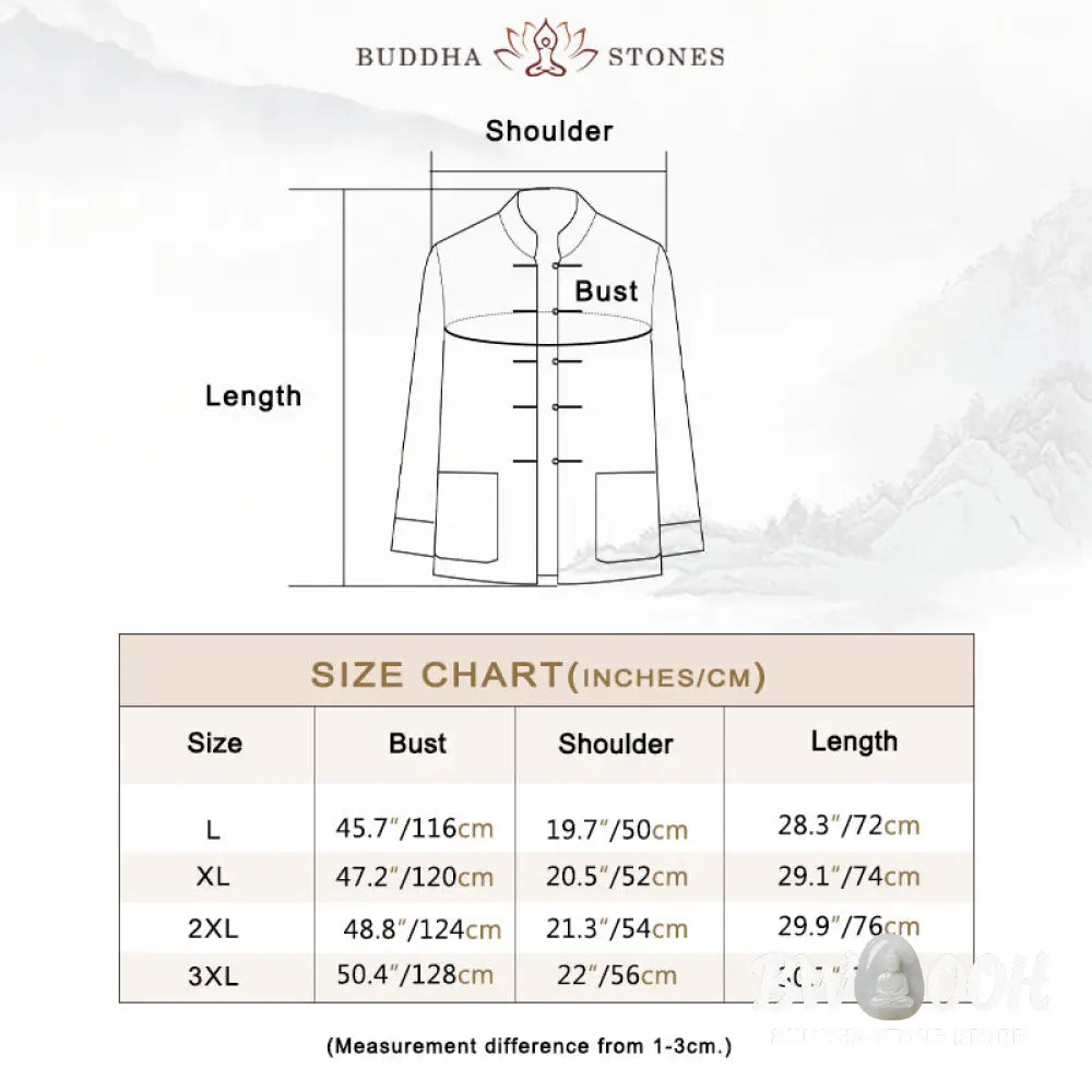 Buddha Stones 2Pcs Tang Suit Dragon Frog-Button Men’s Long Sleeve Shirt Pants Clothing Set - Men’s Meditation Cloth
