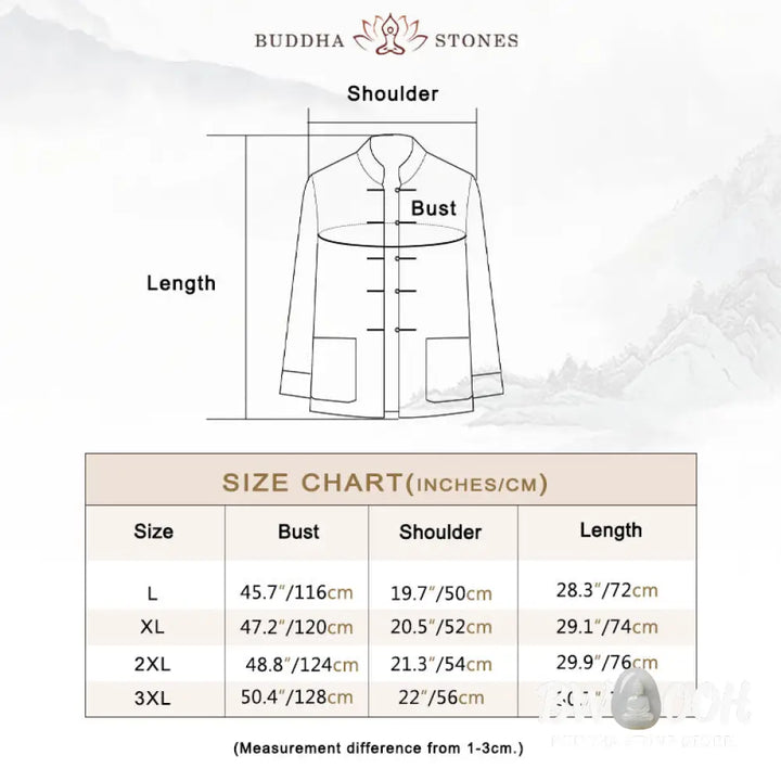 Buddha Stones 2Pcs Tang Suit Dragon Frog-Button Men’s Long Sleeve Shirt Pants Clothing Set - Men’s Meditation Cloth