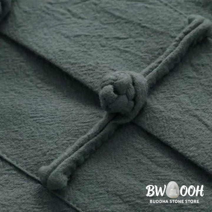 Buddha Stones 2Pcs Tang Suit Traditional Frog-Button Uniform Long Sleeve Shirt Pants Men’s Set - Men’s Meditation Cloth