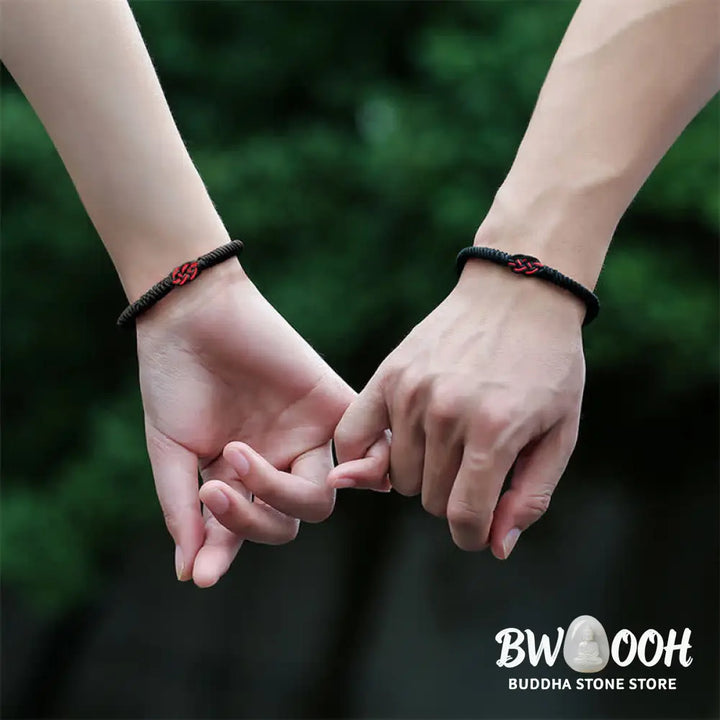 Buddha Stones 2Pcs Tibetan Luck Chinese Knot Protection String Bracelet - BWOOOH - Bracelet
