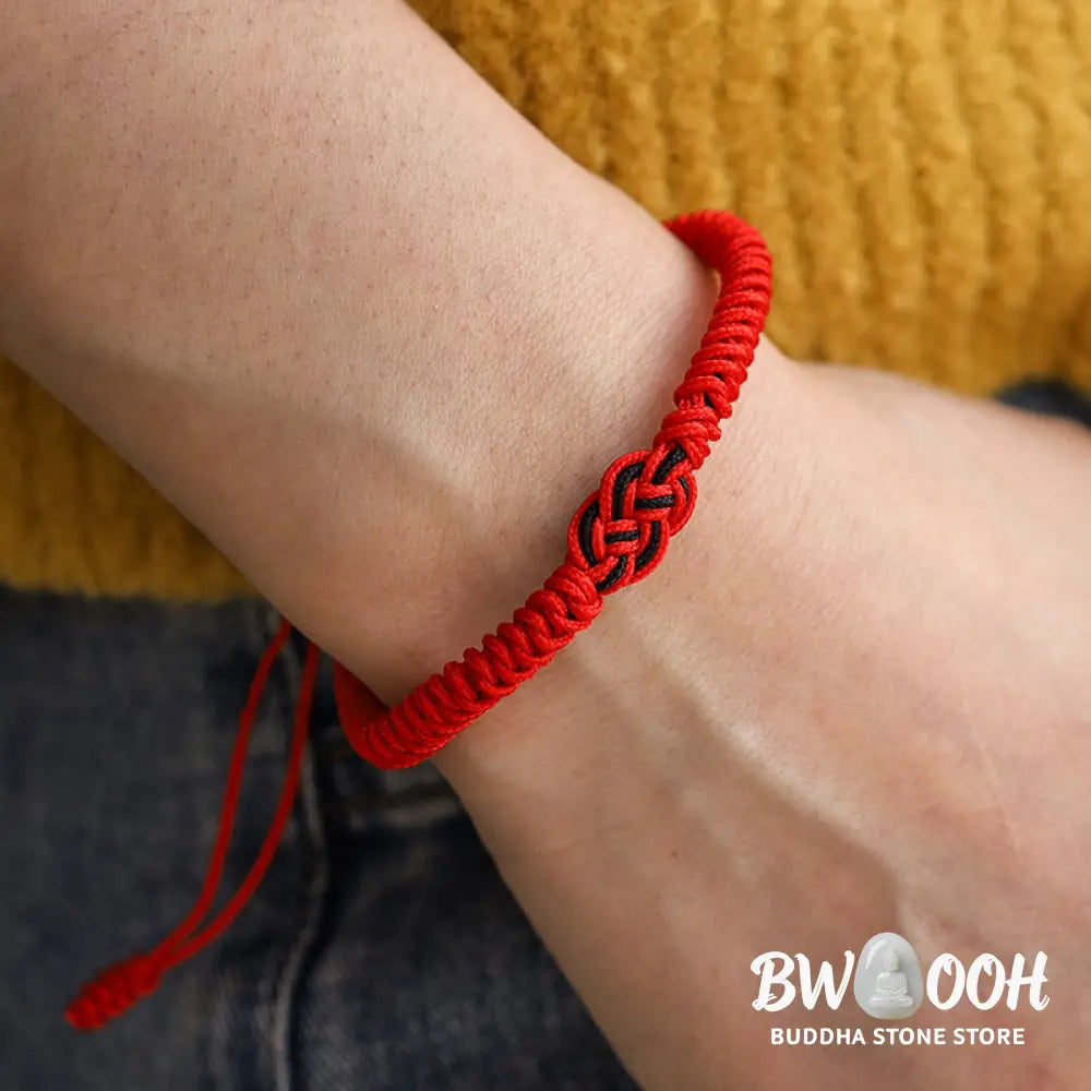 Buddha Stones 2Pcs Tibetan Luck Chinese Knot Protection String Bracelet - BWOOOH - Bracelet