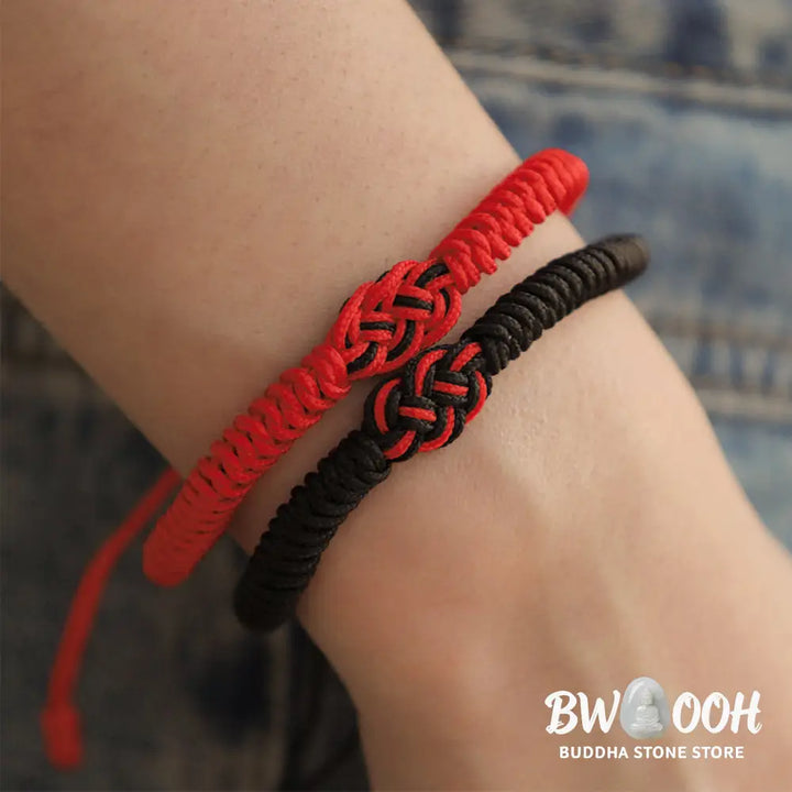 Buddha Stones 2Pcs Tibetan Luck Chinese Knot Protection String Bracelet - BWOOOH - Bracelet