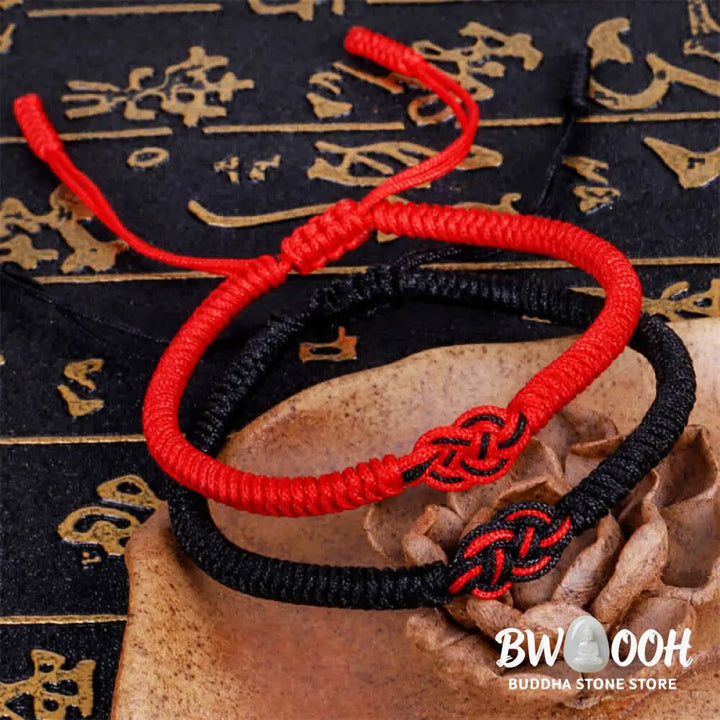 Buddha Stones 2Pcs Tibetan Luck Chinese Knot Protection String Bracelet - BWOOOH - Bracelet