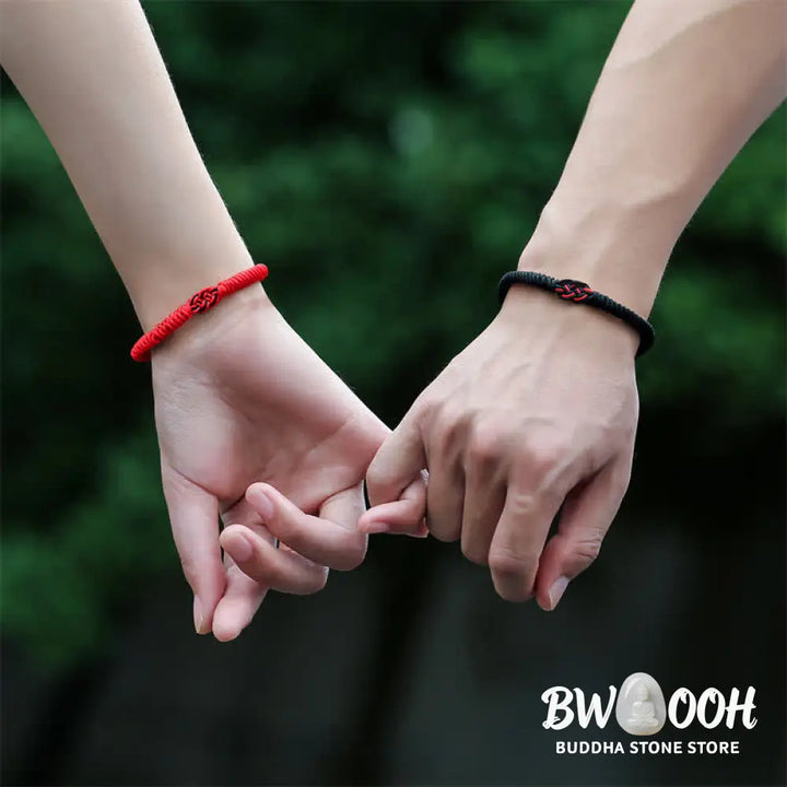 Buddha Stones 2Pcs Tibetan Luck Chinese Knot Protection String Bracelet - BWOOOH - Bracelet