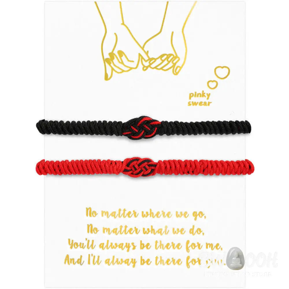 Buddha Stones 2Pcs Tibetan Luck Chinese Knot Protection String Bracelet - BWOOOH - Bracelet
