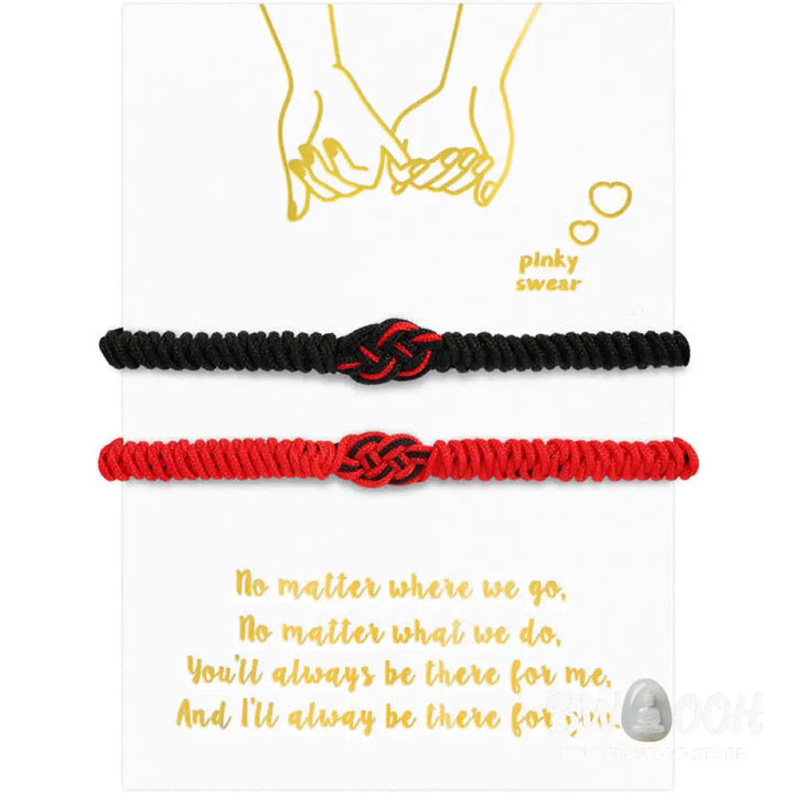 Buddha Stones 2Pcs Tibetan Luck Chinese Knot Protection String Bracelet - BWOOOH - Bracelet