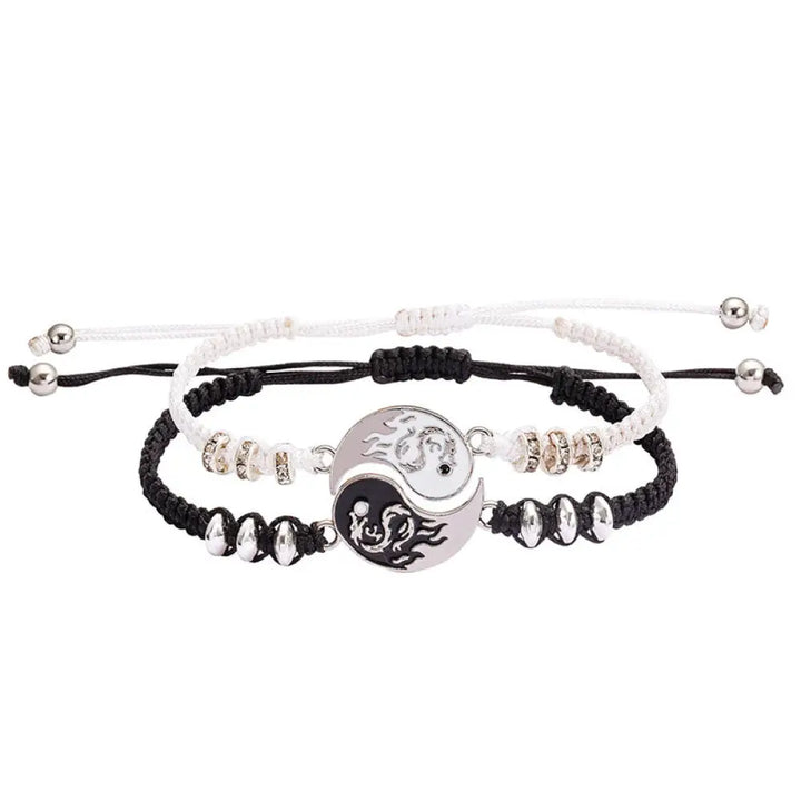 Buddha Stones 2pcs Yin Yang Dragon Couple Bracelet - BWOOOH - Yin Yang (2pcs) - Bracelet