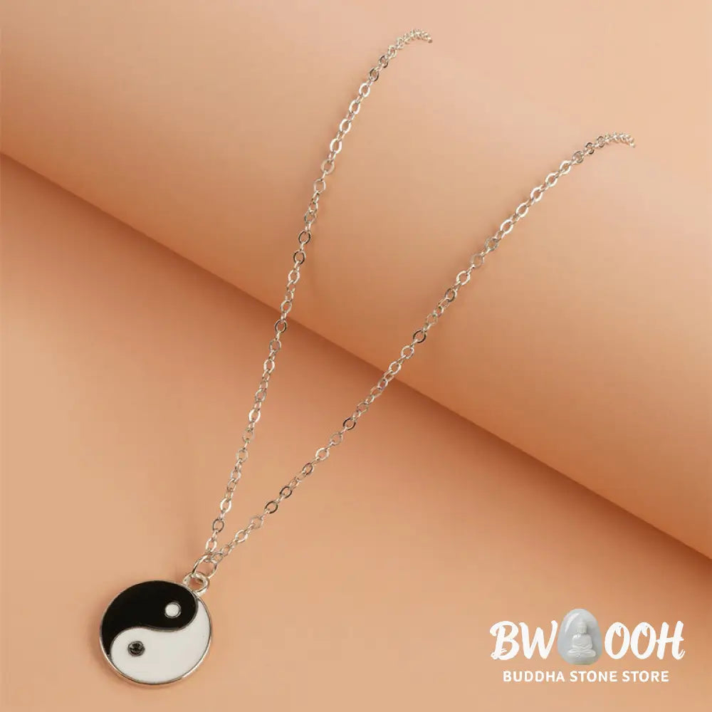 Buddha Stones 2Pcs Yin Yang Harmony Balance Necklace Pendant - BWOOOH - YIN YANG SYMBOL (Balance ♥ Harmony) - Necklaces