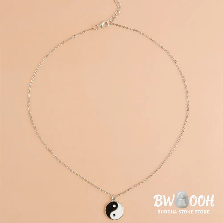 Buddha Stones 2Pcs Yin Yang Harmony Balance Necklace Pendant - BWOOOH - YIN YANG SYMBOL (Balance ♥ Harmony) - Necklaces