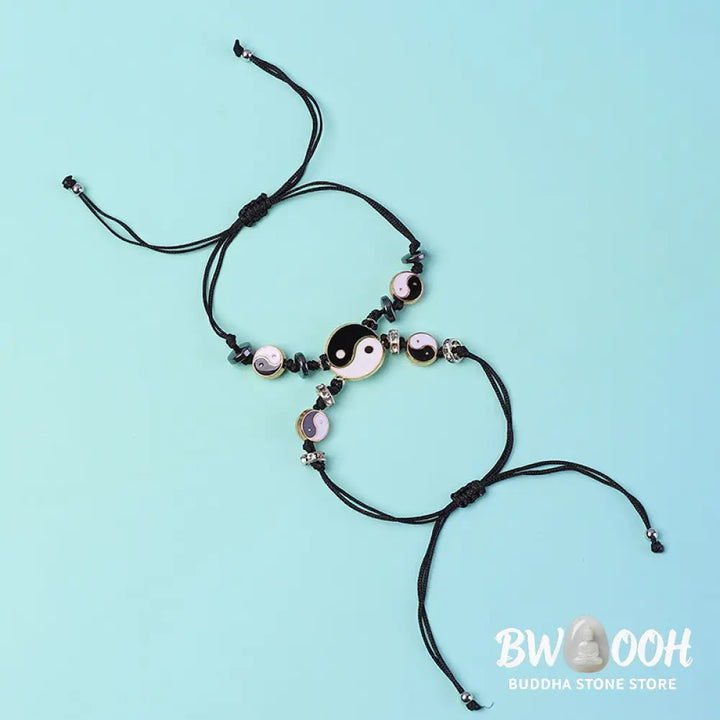 Buddha Stones 2pcs Yin Yang Hematite Couple Bracelet - BWOOOH - Bracelet