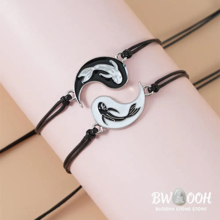 Buddha Stones 2pcs Yin Yang Hematite Couple Bracelet - BWOOOH - Bracelet