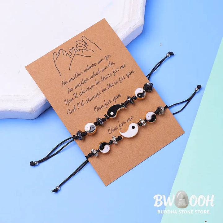 Buddha Stones 2pcs Yin Yang Hematite Couple Bracelet - BWOOOH - Bracelet