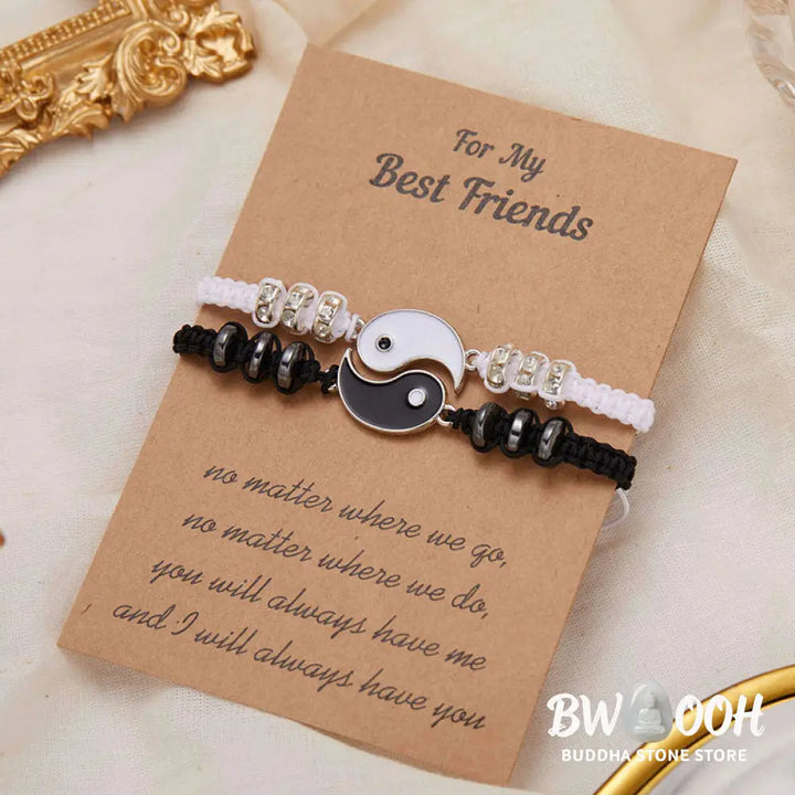 Buddha Stones 2pcs Yin Yang Hematite Couple Bracelet - BWOOOH - Bracelet