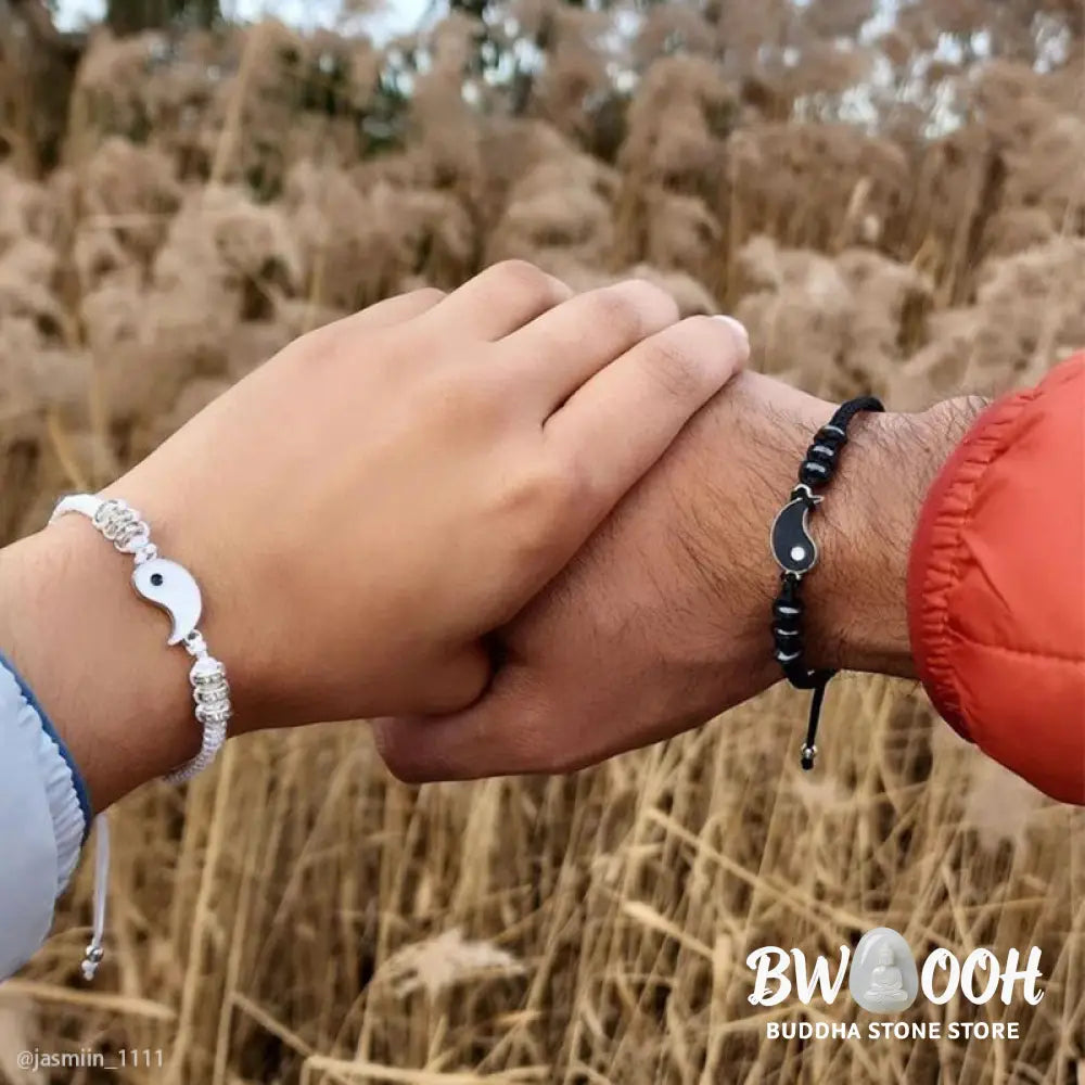 Buddha Stones 2pcs Yin Yang Hematite Couple Bracelet - BWOOOH - Bracelet