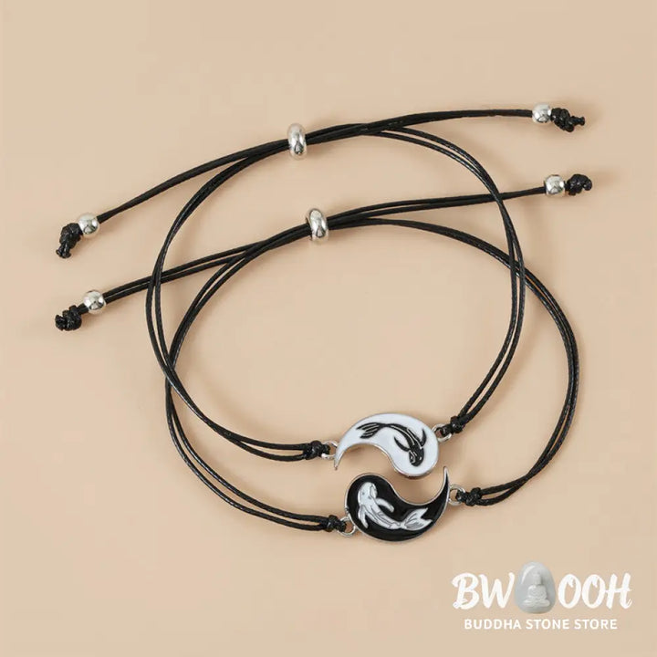 Buddha Stones 2pcs Yin Yang Hematite Couple Bracelet - BWOOOH - Bracelet