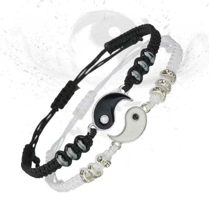 Buddha Stones 2pcs Yin Yang Hematite Couple Bracelet - BWOOOH - Yin Yang (2pcs) - Bracelet