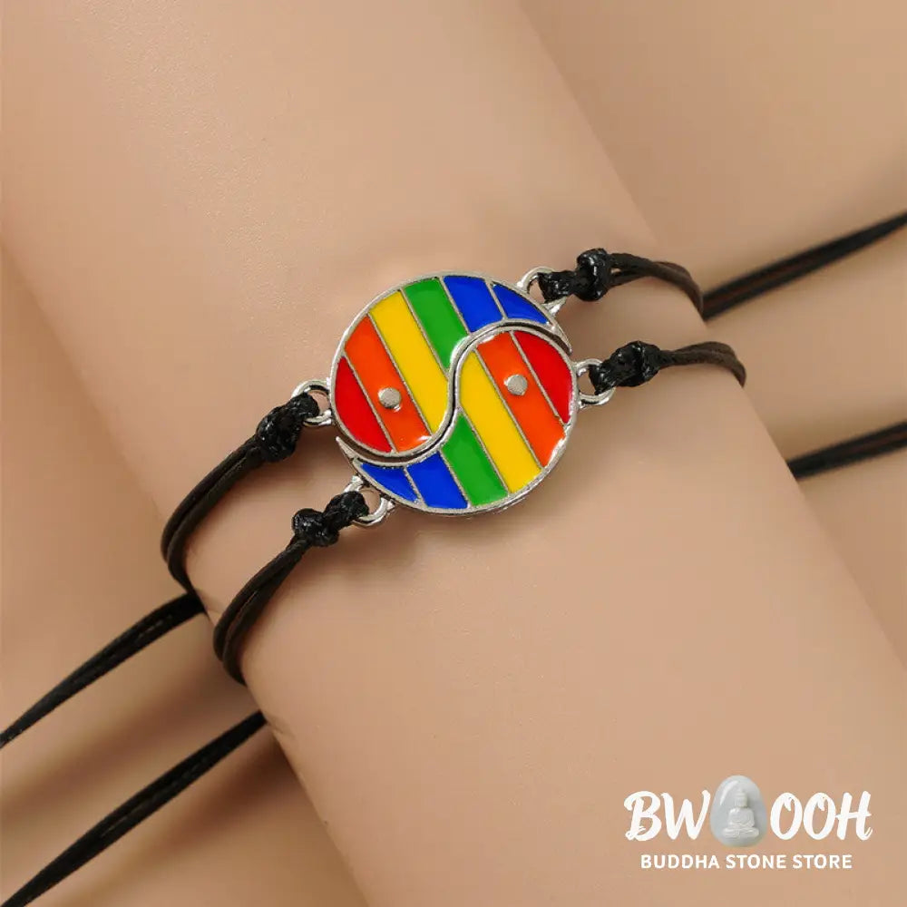Buddha Stones 2pcs Yin Yang Hematite Couple Bracelet - BWOOOH - Bracelet