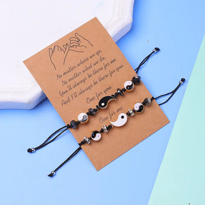 Buddha Stones 2pcs Yin Yang Hematite Couple Bracelet - BWOOOH - Yin Yang (LIMITED EDITION WITH CARD) - Bracelet