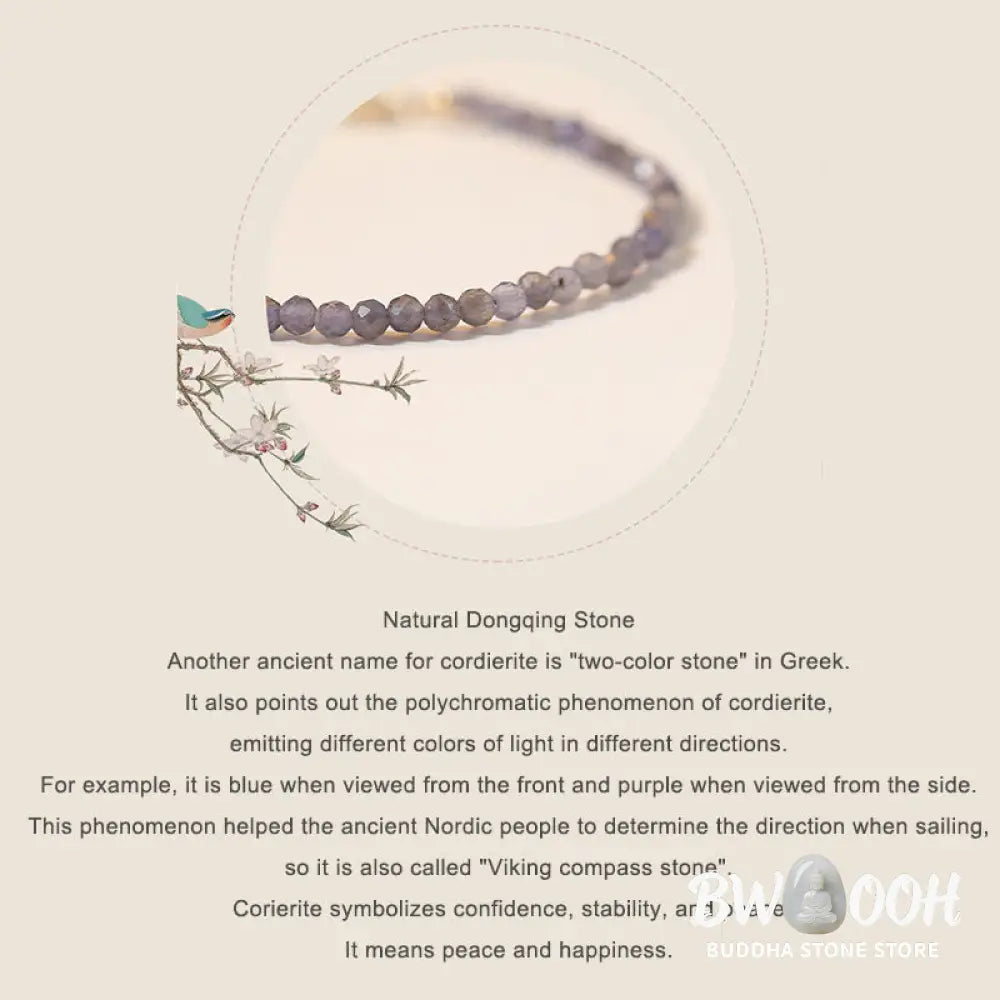 Buddha Stones 3mm Amethyst Iolite Ultra-thin Beads 14k Gold Plated Copper Communication Bracelet - BWOOOH - Bracelet