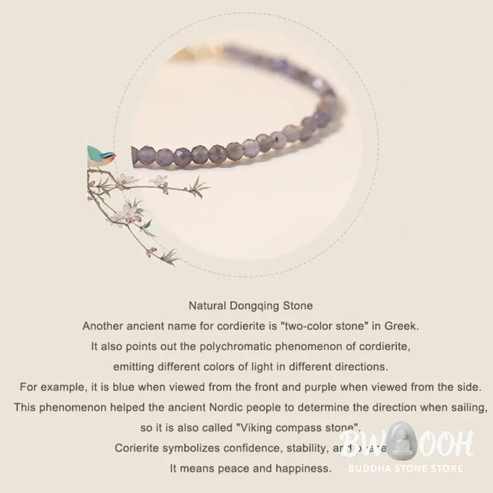 Buddha Stones 3mm Amethyst Iolite Ultra-thin Beads 14k Gold Plated Copper Communication Bracelet - BWOOOH - Bracelet