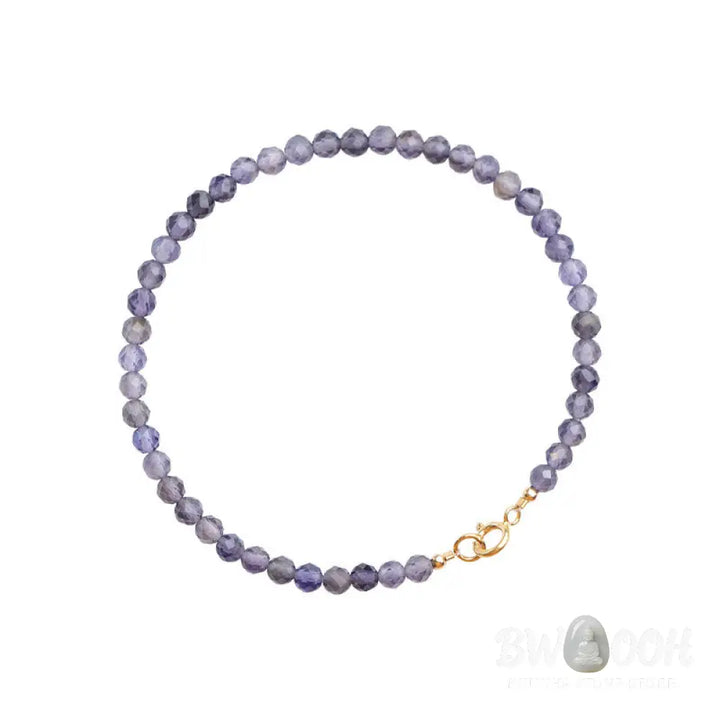 Buddha Stones 3mm Amethyst Iolite Ultra-thin Beads 14k Gold Plated Copper Communication Bracelet - BWOOOH - Bracelet