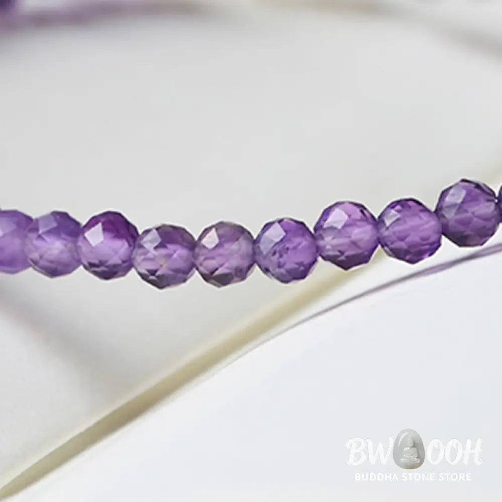Buddha Stones 3mm Natural Amethyst Ultra-thin Beads 14k Gold Plated Copper Spiritual Awareness Bracelet - BWOOOH