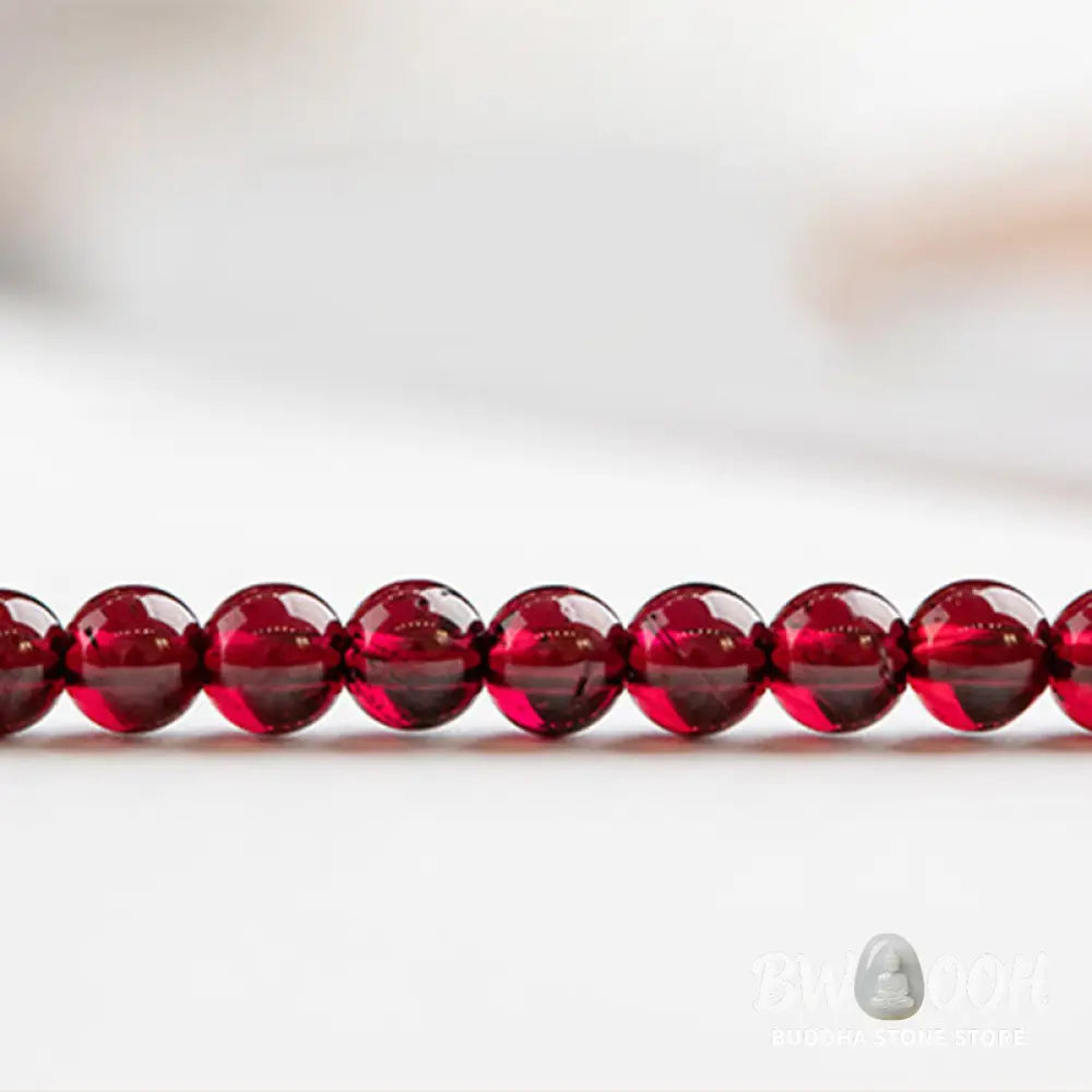 Buddha Stones 3mm Natural Small Garnet Ultra-Thin Beads Protection Bracelet - BWOOOH - Bracelet