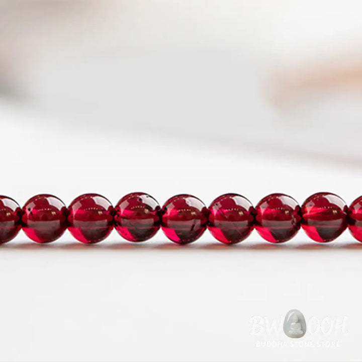 Buddha Stones 3mm Natural Small Garnet Ultra-Thin Beads Protection Bracelet - BWOOOH - Bracelet